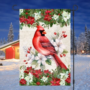 12x18 Garten Flagge Sublimation Design, Weihnachtskardinal, Willkommen, Digital Design, PNG