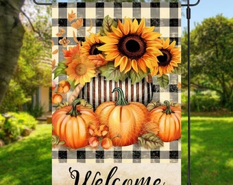 12x18 Gartenfahnen-Sublimationsdesign, Herbstfahne, Willkommensfahne, Herbstgartenfahne, digitales Design, PNG