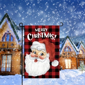 12x18 Garden Flag Sublimation Design, Christmas, Merry Christmas Santa  Digital Design, PNG