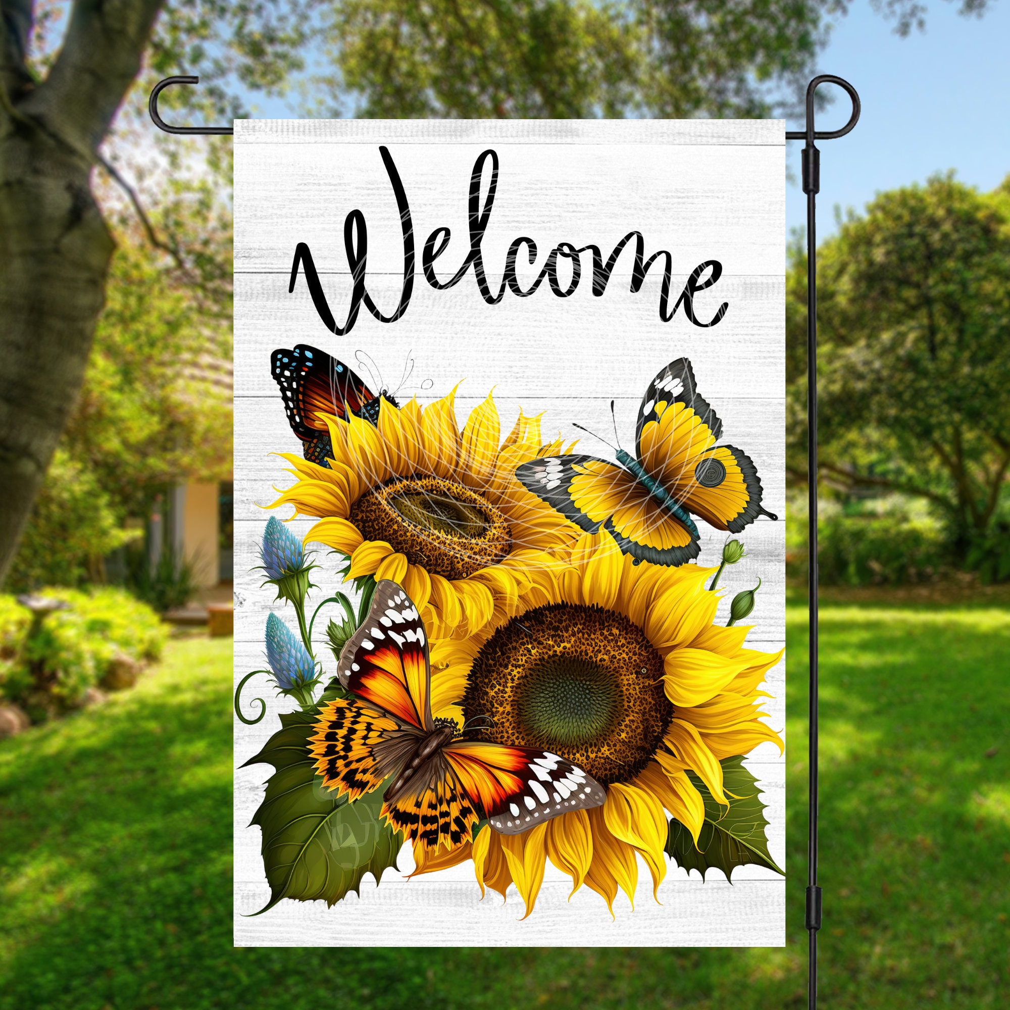 BreezeArt Gartenflagge Sonnenblume & Schmetterling – Premium Fahne 31,8x45,7 Cm Für Herbst/Winter