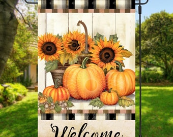 12x18 Garten Flagge Sublimation Design, Herbst Flagge, Willkommen Flagge, Herbst Garten Flagge, digitales Design, PNG