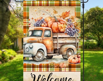 12x18 Gartenfahnen-Sublimationsdesign, Herbstfahne, Willkommensfahne, Herbstgartenfahne, digitales Design, PNG