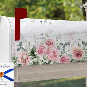 Pink Floral Mailbox Cover, Sublimation Mailbox Cover, Digital Download, Spring Mailbox Cover Design, PNG