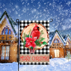 12x18 Garten Flagge Sublimation Design, Merry Christmas Cardinal, Digital Design, PNG