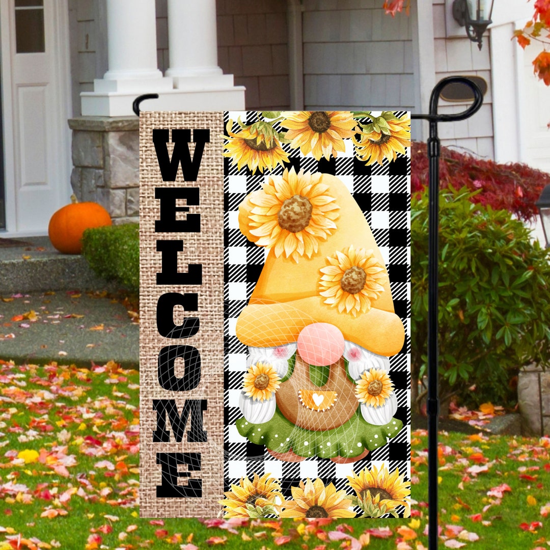 12x18 Garden Flag Sublimation Design, Gnome, Yard Flag Design