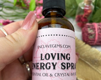 Loving Aura Spray Self Love Smudge Spray Energy Healing Energy Cleansing Aromatherapy Spray Crystal Infused Essential Oil Infused Mist