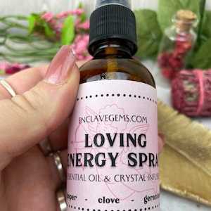 Loving Aura Spray Self Love Smudge Spray Energy Healing Energy Cleansing Aromatherapy Spray Crystal Infused Essential Oil Infused Mist