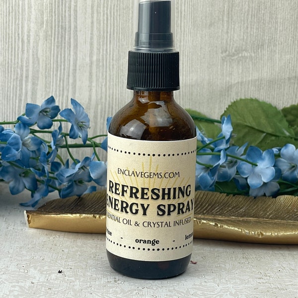 Refreshing Aura Spray Rejuvinating Smudge Spray Energy Healing Energy Cleansing Aromatherapy Spray Crystal Mist Essential Oil Infused Mist