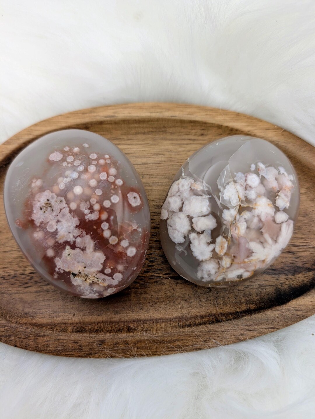 Flower Agate Palmstone Crystal Healing Tool Palmstone Flower Agate