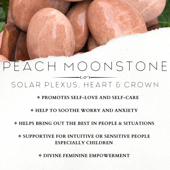 Peach Moonstone Palm Stone Polished Crystal Healing Stone Chakra Moonstone Orange Crystal Positive Energy Home Decor Meditation Tool