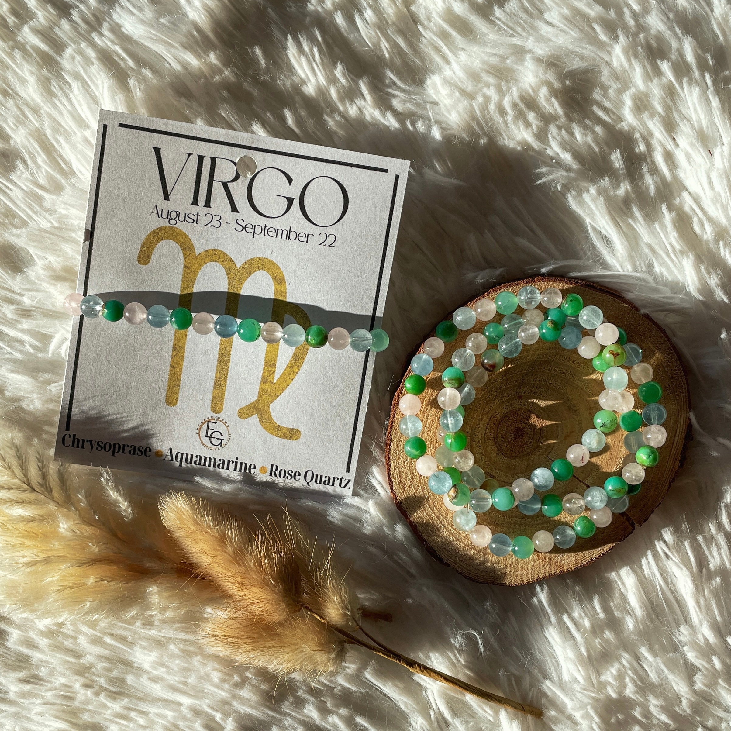 Virgo Zodiac Bracelet Astrology Crystal Bead Bracelet Gemstone