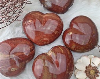 Red Jasper Heart Shape Crystal Heart Shape Red Jasper Crystal Heart Red Crystal Heart Crystal Jasper Crystal Red Jasper Heart Gift Red Heart