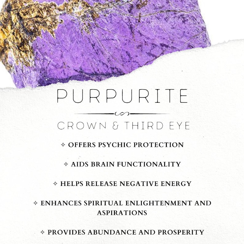 Peperite Stone Purpurite Tumbled Stone Purple Crystal Purpurite Tumblestone Purple ...