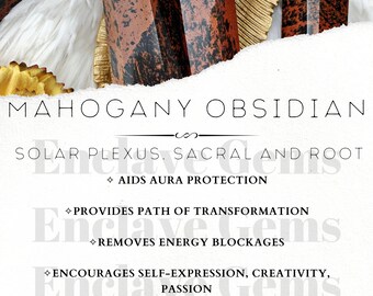 Printable Mahogany Obsidian Crystal Information Card Crystal Meaning Cards Download PDF PNG Gemstone Properties Card Gemstone Info Download