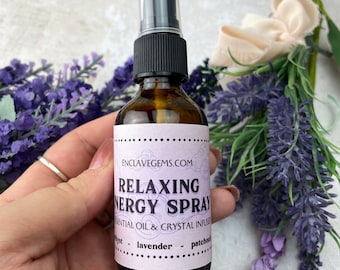 Aura relajante Spray calmante Smudge Spray Energía curativa Limpieza Aromaterapia Spray Crystal Mist Aceite esencial Niebla infundida