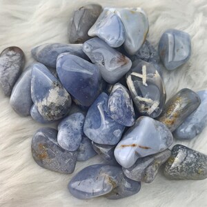 Chalcedony Tumbled Stones | Blue Crystals