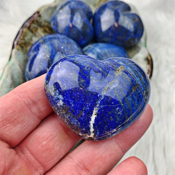 Lapis Lazuli Crystal Heart Shape Blue Crystal Heart Gift Heart