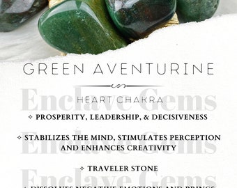 Printable Green Aventurine Crystal Information Card Crystal Meaning Cards Download PDF PNG Gemstone Properties Card Gemstone Information