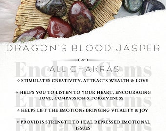 Dragons Blood Jasper Meaning Printable Crystal Information Card Crystal Meaning Cards Download PDF PNG Gemstone Properties Card Gemstone