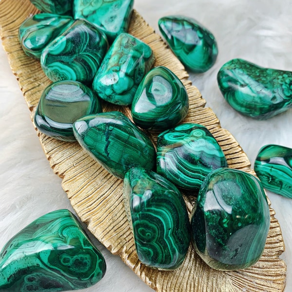 Malachite Tumbled Stone Malachite Crystal Stone Malachite Stone Tumble Green Tumble Crystal Green Stone Tumble Malachite Green Crystal Rock