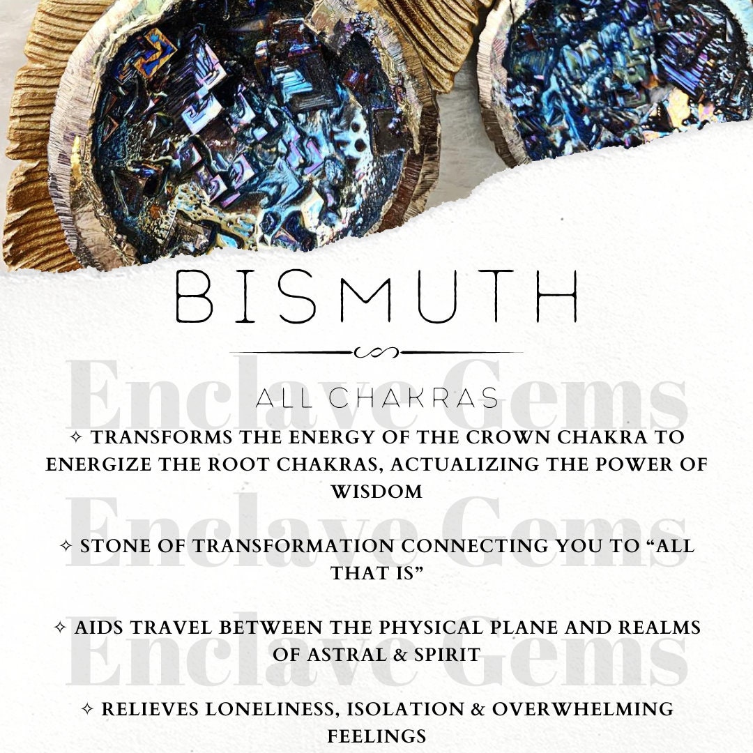 Printable Bismuth Crystal Information Card Crystal Meaning Cards Download PDF PNG Gemstone