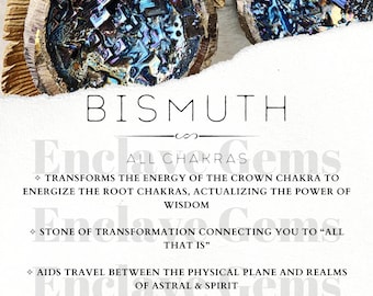 Printable Bismuth Crystal Information Card Crystal Meaning Cards Download PDF PNG Gemstone Properties Card Gemstone Information Download