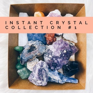 Instant Beginner Crystal Collection Kit #1 | Tumbled Stones | Raw Crystals | Crystal Slab | 21 pc