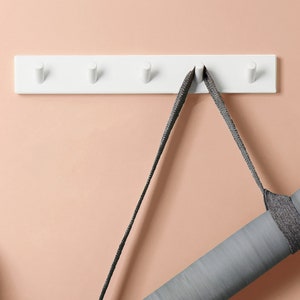 5 Hook Coat Rack for Wall Mount | Wall Coat Hooks in White Wood | Modern Wall-Mounted Coat Hanger for Home | Wall Racks with White Hooks