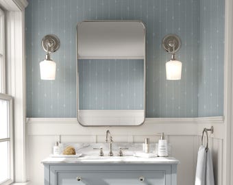 Blue Stripe Wallpaper – Peel & Stick, Prepasted, Traditional Nonpasted - Coastal Nursery, Bathroom, Bedroom Wall