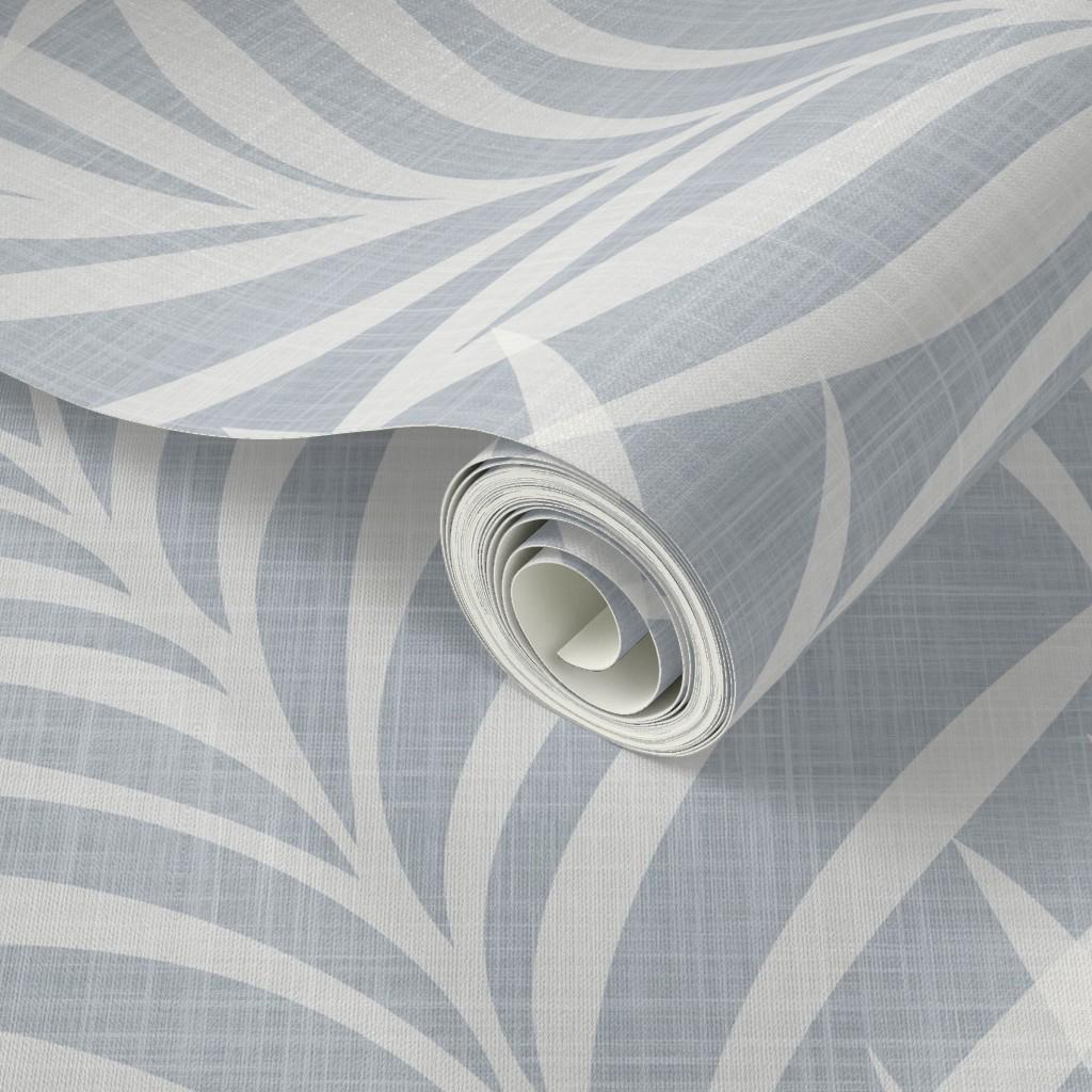 Modern Coastal Wallpaper Peel and Stick - Light Blue Palm Leaf Boho ...