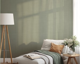 Sage Green Wallpaper Removable Peel and Stick - Minimal Boho Solid Renter Friendly, Bedroom, Nursery, Powder Room