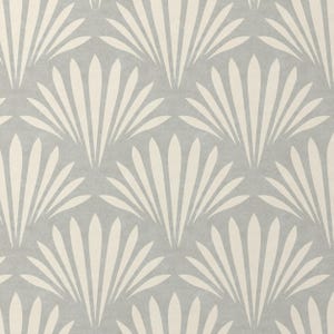 coastal shell neutral gray wallpaper in removable peel and stick, prepasted or traditional nonpasted for boho beach house decor.