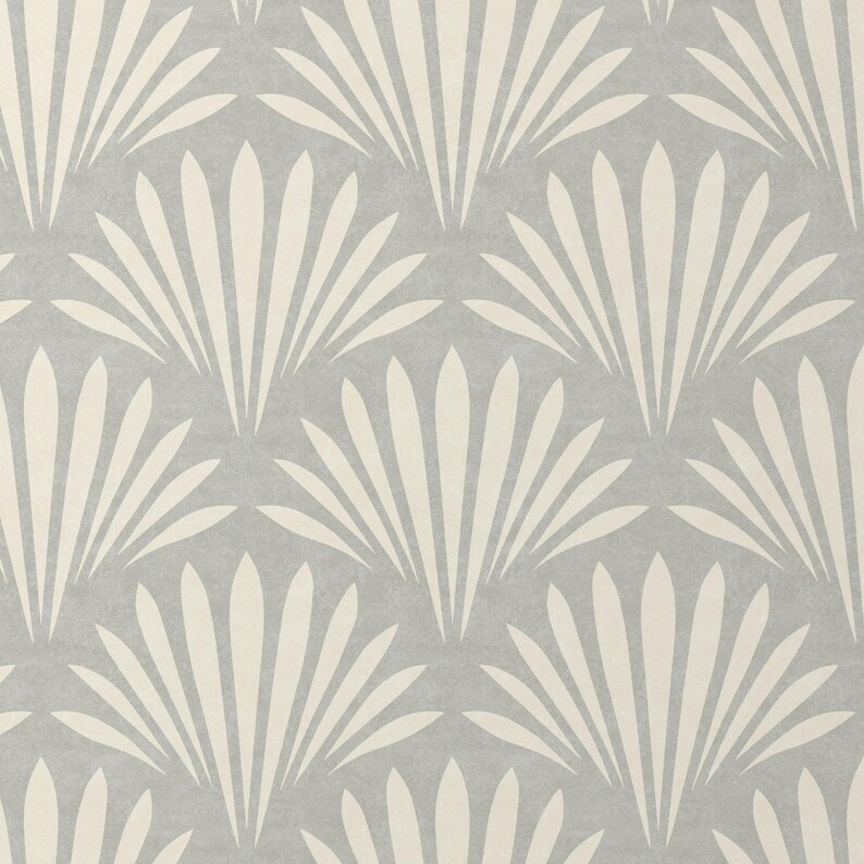 coastal shell neutral gray wallpaper in removable peel and stick, prepasted or traditional nonpasted for boho beach house decor.