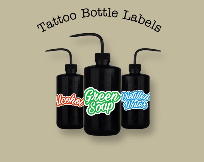 Tattoo Wash Bottle Labels / Tattoo / Label Packs / Supplies / Vinyl