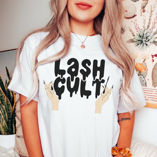 Lash Cult Lash Artist Shirt | Comfort Colors Lash Tech Halloween Shirt for Spooky Season | Lash Slayer Tee