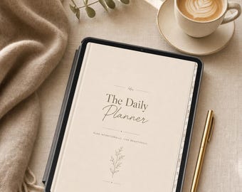 Minimalist Daily Planner | Undated Hyperlinked Digital Journal (Digital Download)