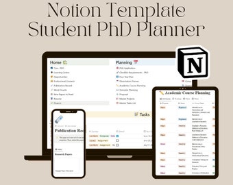student planner notion template Notion Template for PhD Students 2022 | All in one Notion Organizer | Digital Planner | Notion Template for Students | Notion Dashboard