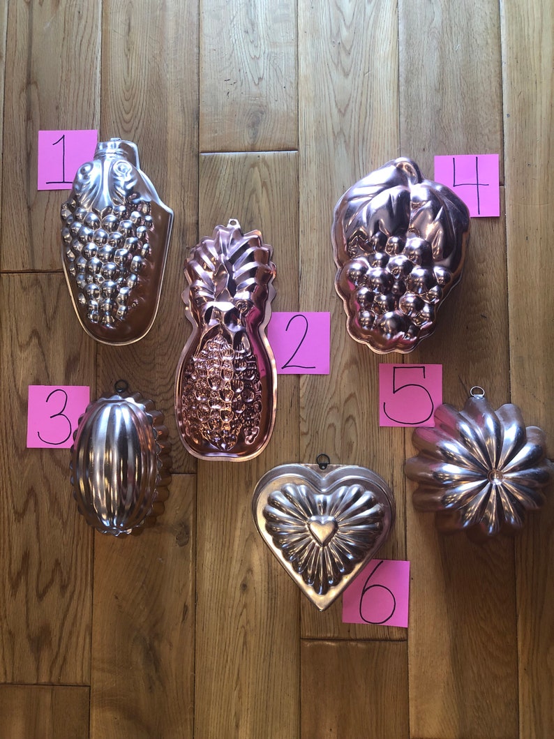 Vintage Copper Colored Jello Molds Etsy