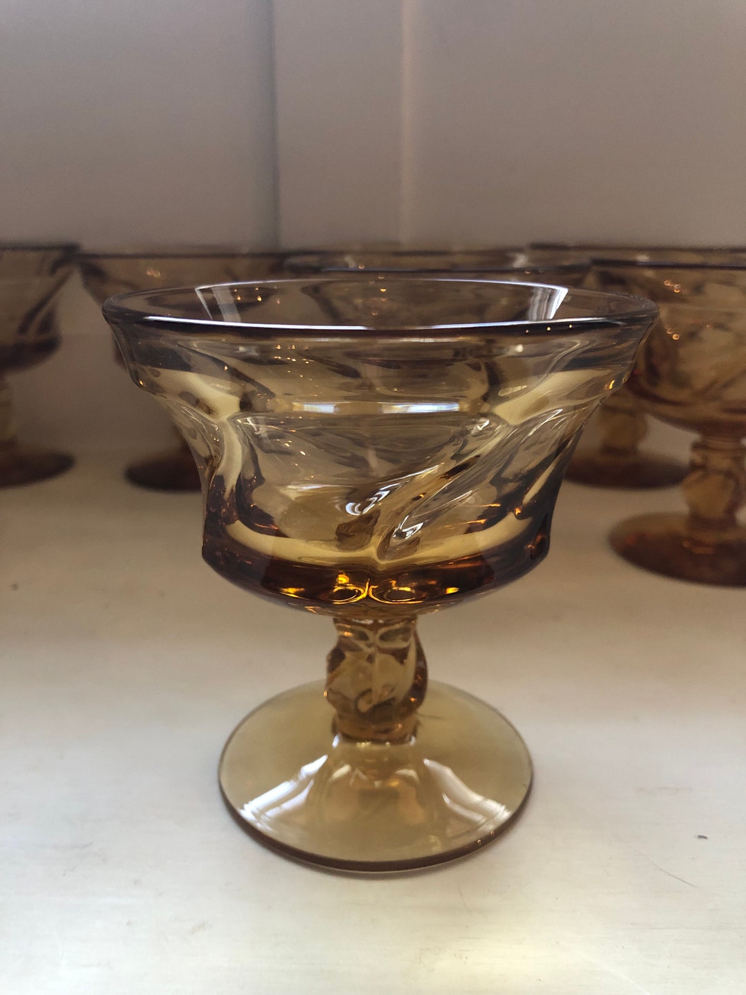 Fostoria Glassware jamestown Pattern amber dessert Etsy