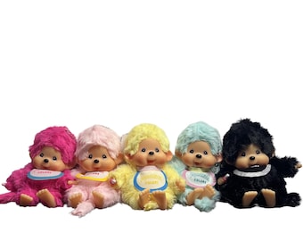 Monchhichi Colors Plushie Keychain Kawaii Japan + FREE Monchhichi Sticker