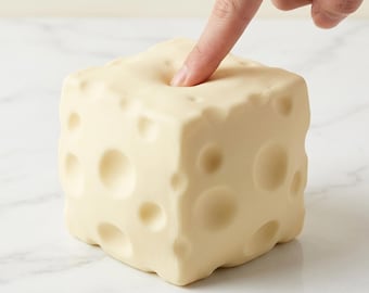 Degig Matt Ost Squishy Stressboll Kawaii Sensorisk Fidget Leksak Mjuk Matt Squeeze Samlarobjekt