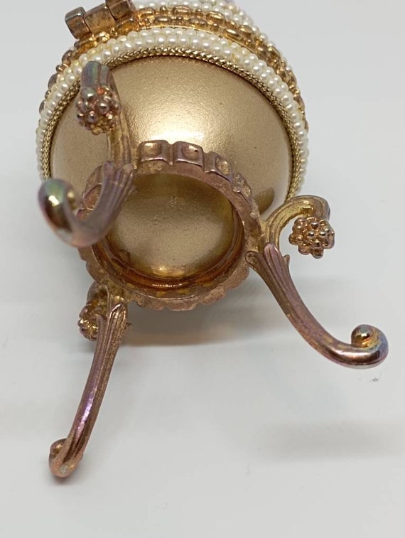 Faberge egg jewelry box in blue-gold tone, qualit… - image 9
