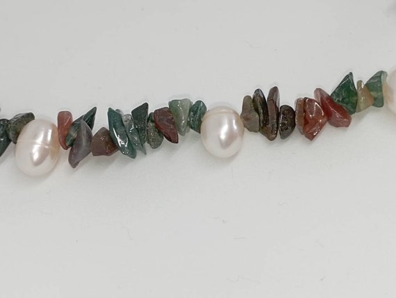Necklace made of natural stone, pearls and mother… - image 8