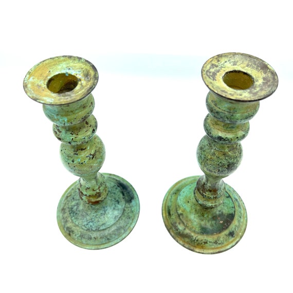 Brass Patina Candle Holder