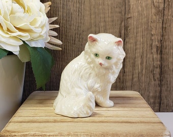 Vintage Goebel Mitzi Persian Cat Figurine: Green Eyes, West Germany