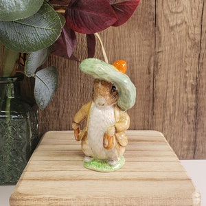Vintage Beswick Beatrix Potter Benjamin Bunny Porcelain Figurine Made in England | Beatrix Potter Collector Gifts Nursery Decor Gifts