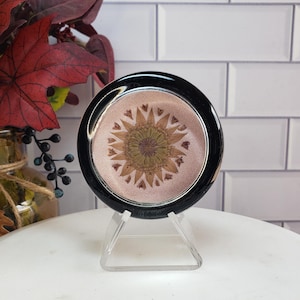 Vintage Dried Flower Glass Paperweight: Floral Decor Gift