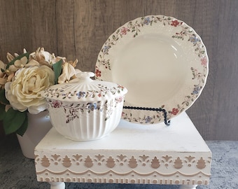 Vintage Spode Wicker Dale Salad Plate: Floral Stoneware, Made in England