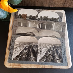 Collezione antica di cartoline stereoscopiche della Francia / Lotto di 4 effimeri circa 1900-1915 / Regalo di storia francese Architettura francese anni '900 Francia