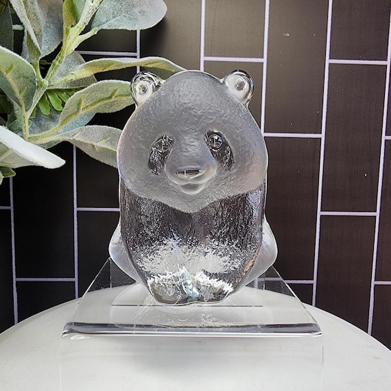 Mats Jonasson クリスタル置物　5個 Vintage Mats Jonasson Swedish Crystal Panda Paperweight: Svenskt